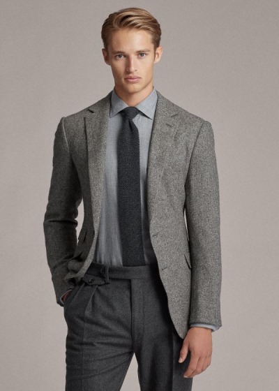Blazer Ralph Lauren Hombre Grises Claro - Kent Handmade Twill - LYIHX0472